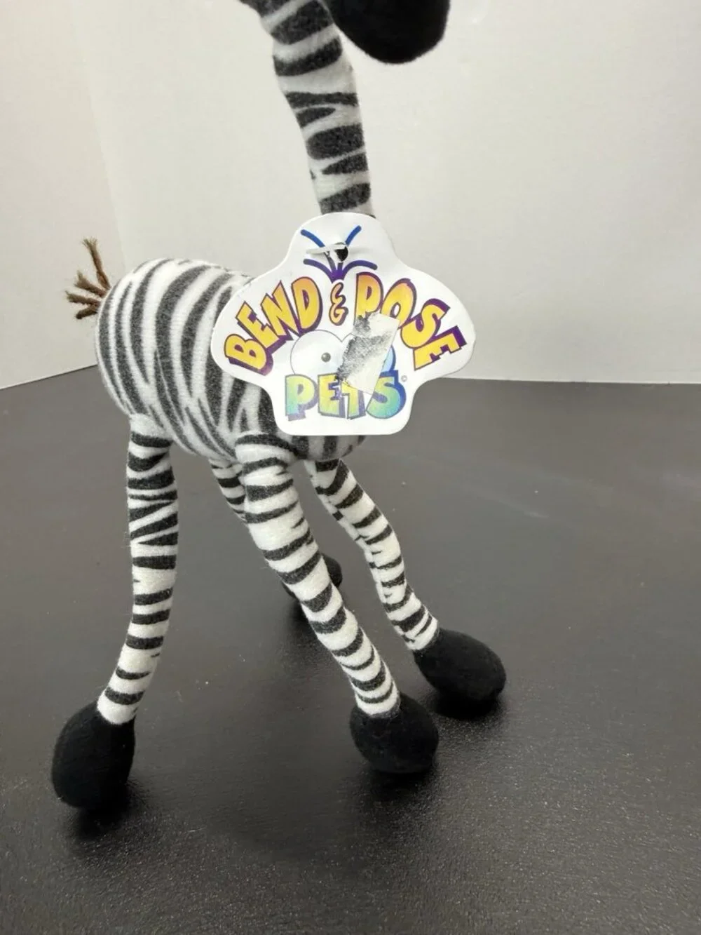 1996 Toy Concepts Zebra Bend & Pose Pets Poseable Bendable Plush 10